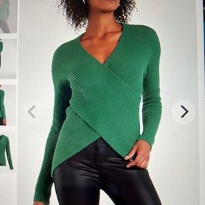 EXPRESS RIBBED WRAP SWEATER